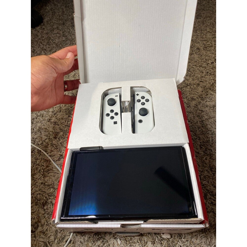 Nintendo Switch OLED System 64GB Console in Box w/White Joy-Cons + Dock BOX - Picture 5 of 8